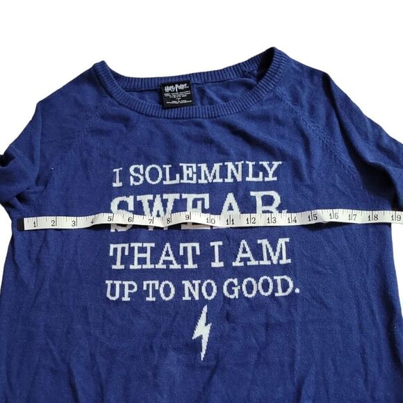 Harry Potter Sweater I Solemnly Swear That I Am Up To No Good Size Large Blue - Picture 3 of 6